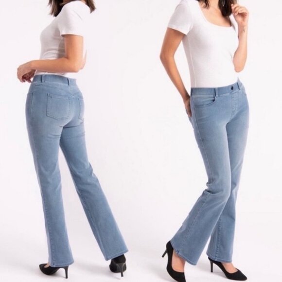 Women's BETABRAND Yoga Denim Pull-On Straight Leg Jeans | Size XL Short - Picture 2 of 11